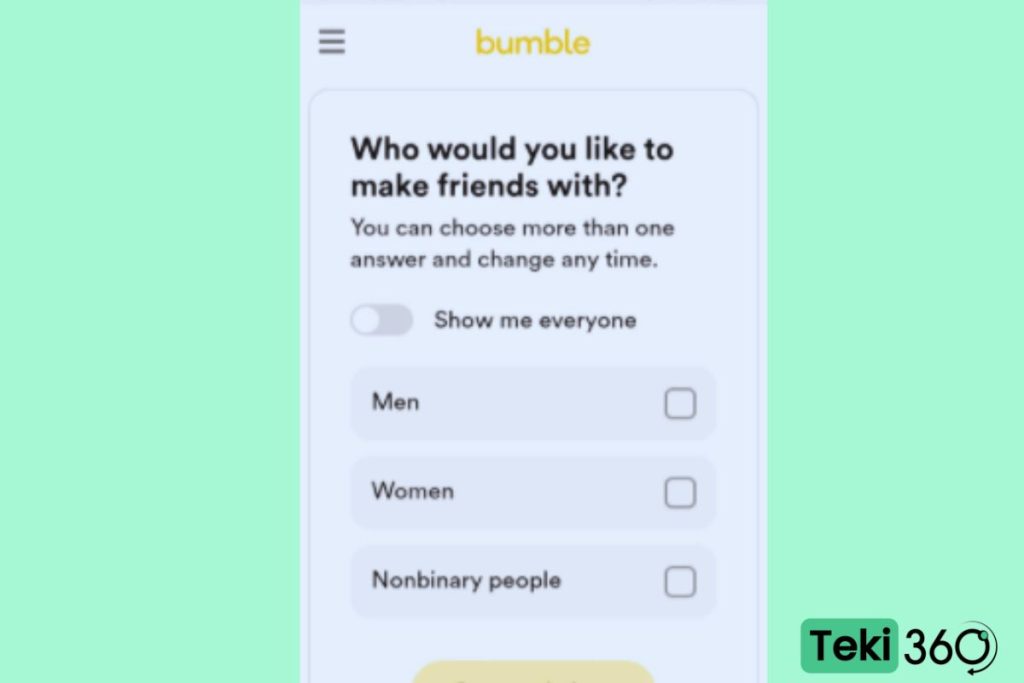 how to change gender preference on bumble bff
