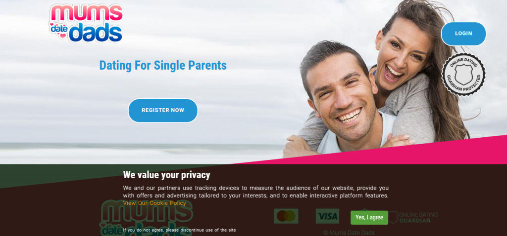 Mumsdatedads dating site homepage