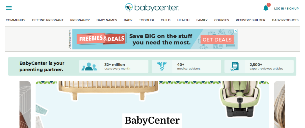 baby center homepage