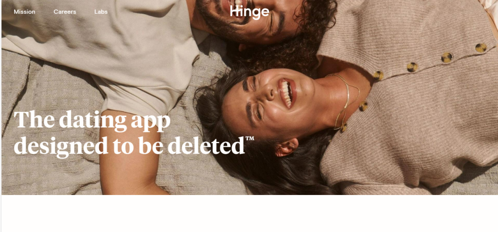 The dating app designed to be deleted — Hinge homepage